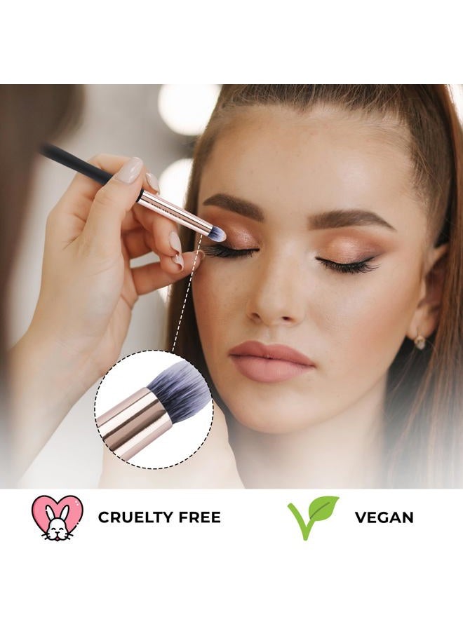 Profusion Cosmetics Small Firm Eyeshadow Brush - Professional Eye Makeup Brush, Eyeshadow Blending Brush-Dense Rounded Hair Bristles and Best for Pigments & Glitter, - Image 3